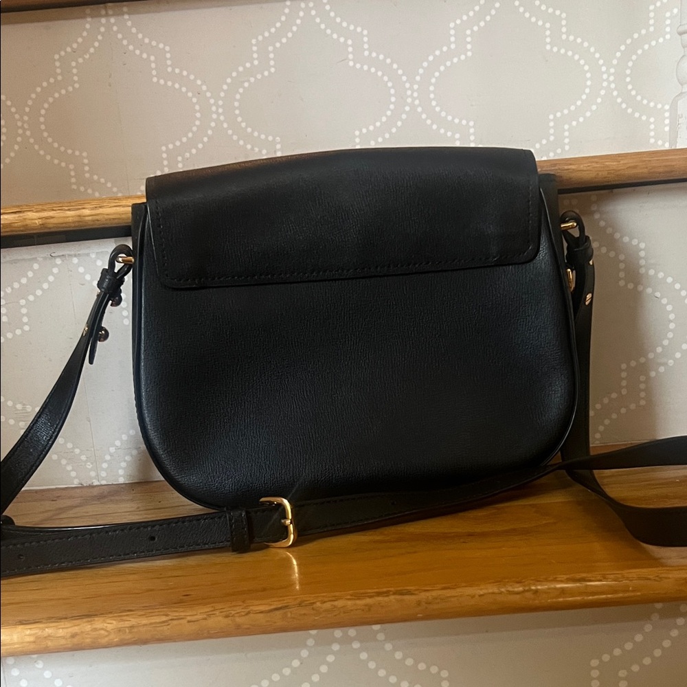 Marc Jacobs Rider Medium Black Leather Saddle Crossbody with Gold Hardware - Picture 5 of 13
